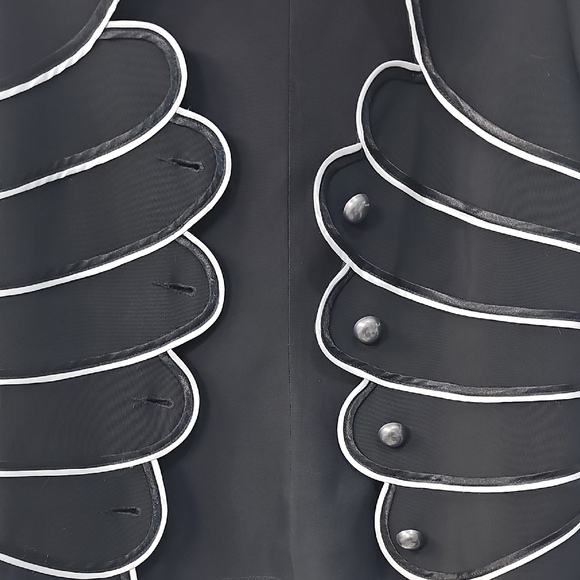 Vintage Victor Costa Black White Sculptured Scalloped Wing Jacket Large - Picture 10 of 11